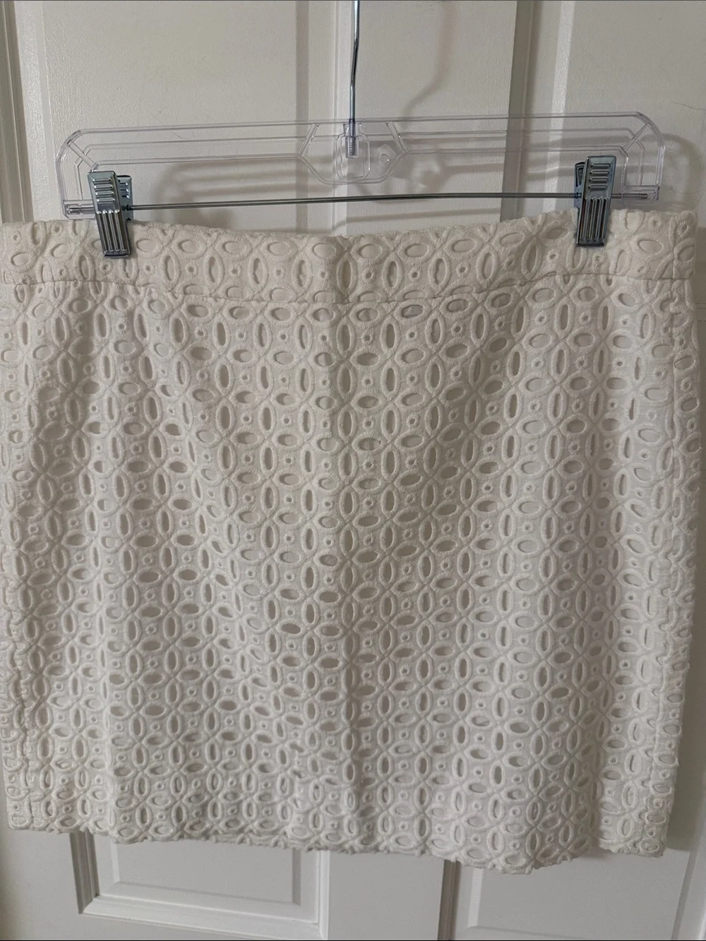 J. Crew White Eyelet Mini Skirt 100% cotton Size 10